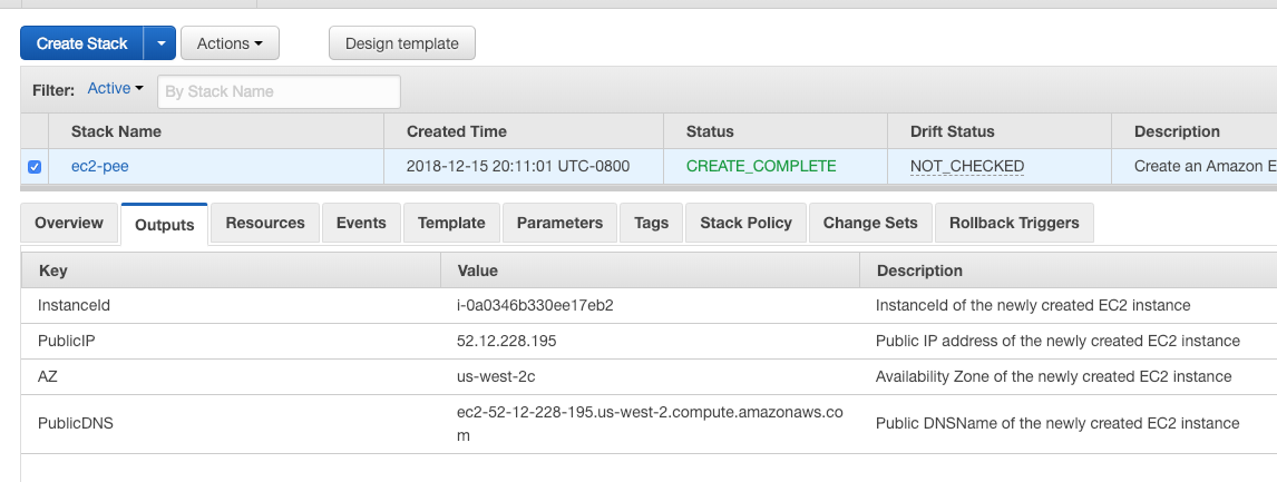 cloudformation arm ec2 outputs